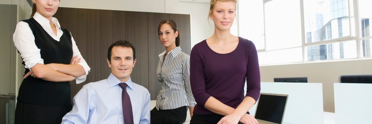 A portrait of an office team
